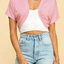 Lock and Love Women's Versatile Open Front Lightweight Short Sleeve Bolero Shrug, XXXL