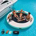 AWSUM Water Hammock, Inflatable Round Floating Ring with Breathable Mesh Heavy-Duty Circle Float for Adults Pool Lake River Beach Relaxation Island Platform Dock
