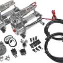 12V 444C 200 PSI Dual Value Pack Chrome Air Compressor for Auto/Motorcycle (2Pcs)