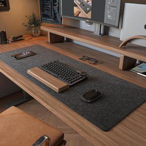 Felt Desk Mat | Computer Mat for Desk(36x12Inches) | Large Felt Mouse Pad and Keyboard Mat | Desk Protector for Office | Dark Gray (90cmx30cm)