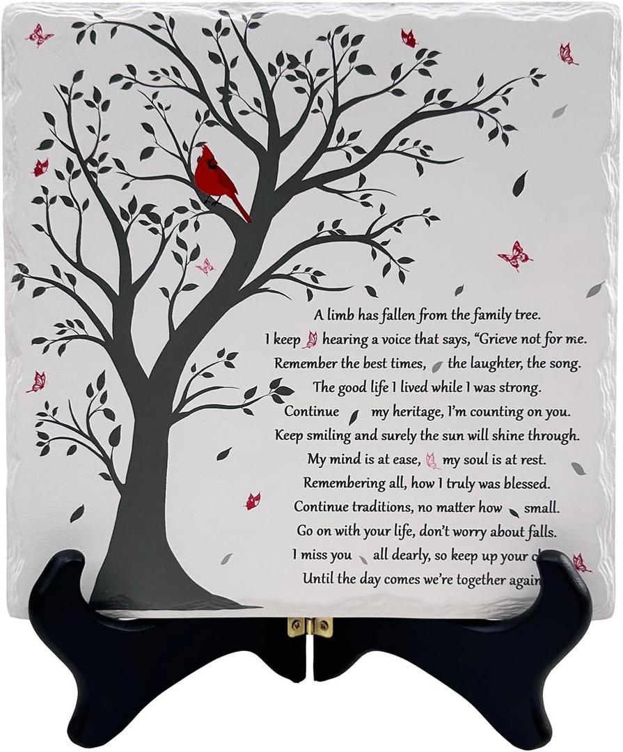 Family Tree Wall Cardinal Decor, Memorial Gifts For Grandma, Grandparents, Women, Sympathy Gifts For Loss Of Loved One, Mom, Dad, Sister, Thoughtful Bereavement Gift Idea, Sentimental Gifts For Mom