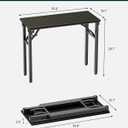 Frylr Small Folding Computer Desk Portable 35.8 Inch Foldable Laptop Table, Collapsible and Compact for Easy Storage and Fast Setup, Lightweight for Small Spaces, Craft and Study Use, Dark Oak, 35.8 x 15.7 Inch