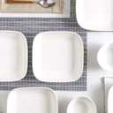 Selamica Porcelain 8-inch Square Dinner Plates, Pasta Salad Bowls, Set of 6, White