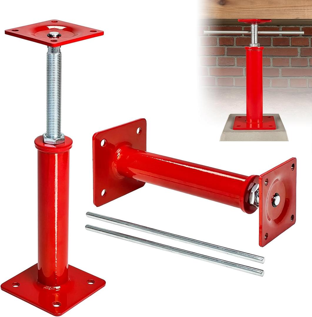 2 Pack Adjustable Jack Post, 11"-16" Stabilizing Jacks for RV & Trailer, Temporary Support Pole for Porch, Deck & Staircase - Portable Screw Jack with 11,023 lbs Capacity