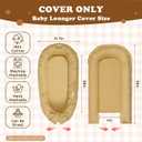 Baby Lounger Cover for Boys and Girls, Khaki 100% Cotton Baby Nest Cover, Breathable Replacement Cover for Infant and Newborn Snuggle Me Lounger, Cover Only