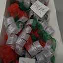 12Pcs Bows for Gift Wrapping, 6 Inch Curly Ribbon Bows, Self Adhesive Burst Gift Bow for Presents,Paper Bag, Baby Shower Favors, Wrapping Accessories, Wedding Decor (Red Green Silver)