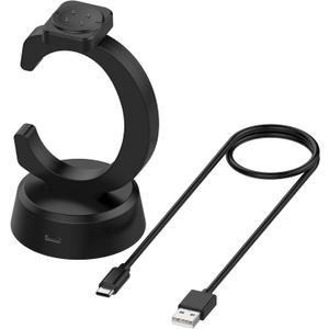 Disscool Replacement Charging Dock Compatible with Google Pixel Watch 3/Pixel Watch 2 Non-Slip Silicone Stand Charger Base Holder Type C Extension Cord Cables(Black)