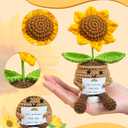 2 x Sunflower Doll Crochet with Card - Positive Appreciation Present for Teachers, Graduation, Mom, Inspirational Gift for Students, Kids,Women,Men, Coworker, Friend,Sister,Christmas, Birthday