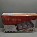 MegaChef 4 Section Buffet Warmer Server - Professional Hot Plate Food Warmer Station, Easy Clean Stainless Steel, Portable & Great for Parties Holiday & Events