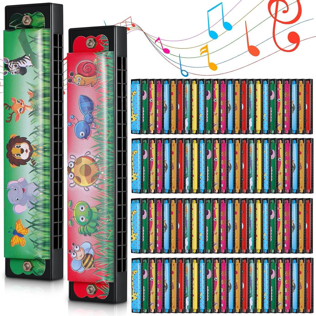30 Pcs Harmonica for Kids 16 Holes Harmonicas Musical Instrument Toy Gift Cartoon Double Row Return Gifts for Birthday Party Favors Goodie Bags Stuffers Kids Over 6 Years Old