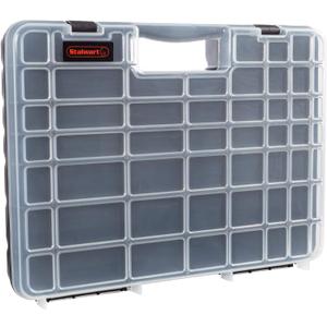 Stalwart - 75-ST6073 Portable Storage Case with Secure Locks and 55 Small Bin Compartments for Hardware, Screws, Bolts, Nuts, Nails, Beads, Jewelry and More by Black