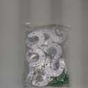 12PCS Stainless Steel Closet Rod Brackets, 1-1/2 Inch Dia. Heavy Duty Socket Flange Rod Holder, Shower Curtain Rod Pole End Supports, Open Type Wardrobe Bracket Holder with Screws U-Shaped, White