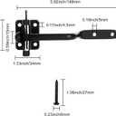 RHBLME 2 Pack Gate Latch for Wooden Fence, Gravity Self Locking Black Door Lock Heavy Duty Wood Metal Door Hardware Kit Stainless Steel Latches Automatic Closing for Outdoor Garden Yard Pool