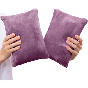 2 Pack Small Pillow, Memory Foam Mini Pillow 11 X 7 Inches for Travel, Sleeping, Nap and Neck, Knee, Lumbar Support, Tiny Pillow Cushion for Pet, Dogs (Dark Purple)