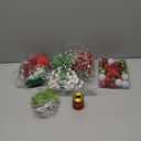 Realspring 91 Pcs Christmas Tree Ornaments Set, Hanging Christmas Balls Poinsettia Flowers Snowflakes Berries Star Topper Pine Needles with Ribbons for Holiday Xmas Home Decoration(Red, Green, White)