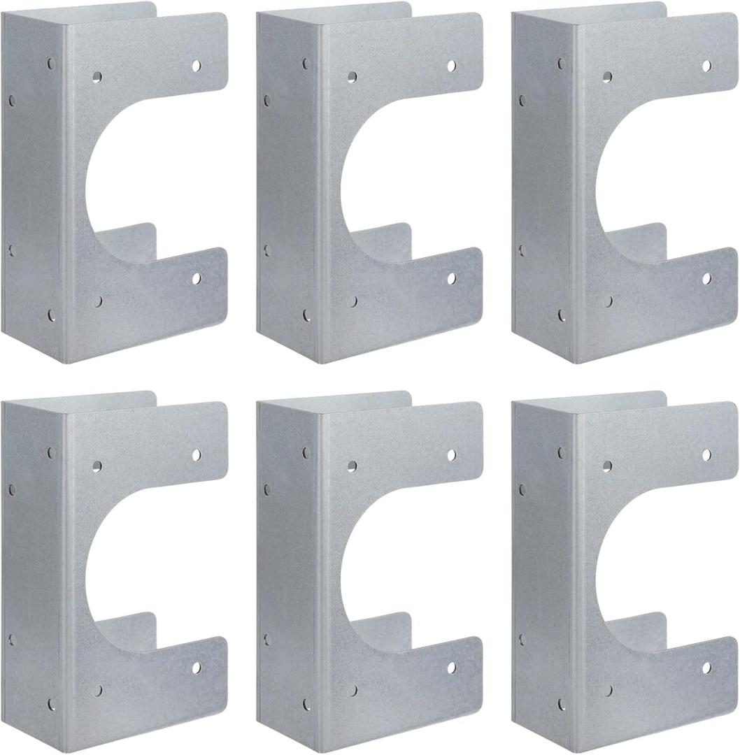 6 x Metal Stud Shoes for 2X Studs, Heavy Duty Stud Guards, 5" Height, 1.53" Width, Fits up to 2-1/2 Inch Pipes, Easy to Install with Hole Fixation, Ideal for Pipe Support (6)