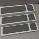 Oizeir 3–Tier Expandable Plastic Spice Rack - Adjustable Length, Stability with Non-Skid Shelf, Three Tiers for Easy Visibility, Organizer for Kitchen Cabinet, Pantry or Countertop, White/Grey