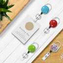 HASFINE 4 Pack Sparkly Rhinestone Badge Reel Retractable ID Badge Holder with Rotating Carabiner Belt Clip & Key Ring for Work Staff, Nurse, Student, Teacher(Colorful, Purple, Aqua Blue, Green)