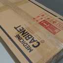 TokeShimi 12x36 Recessed Medicine Cabinet with Mirror Surface Mount, Aluminum Framed Metal Black Medicine Cabinet Mirrored, Bathroom Beveled Mirror with Storage Adjustable