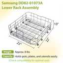 DD82-01073A For Samsung Dishwasher Lower Dishrack (23 * 22 * 10in) Assembly - Fit For Samsung Dishwasher Dishrack Parts DW80R5061,DW80R5060,DW80K7050UG,DW80K5050US Series