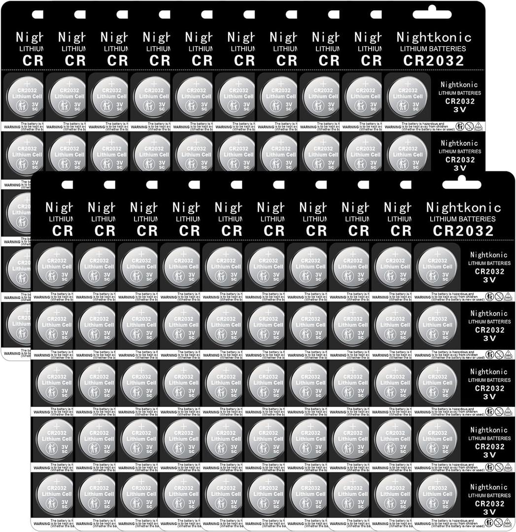 100 pcs Pack - CR2032 Battery 3 Volt Lithium Coin Cell 2032 Batteries