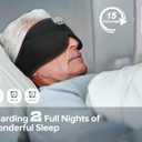 TOPOINT Sleep Mask with Bluetooth Headphones, 3D Eye Mask for Sleep Headphones with White Noise, Total Blackout, 5.4 Bluetooth, Timer, 15 Hours for Women Men, Travel, Meditation, Nap, CPAP Users, Bl