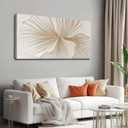 WINKAILIN White and Gold wall Art Abstract Floral Painting Modern 24x48 Artwork Minimalist Canvas for Bedroom Living Room Office Home Decoration