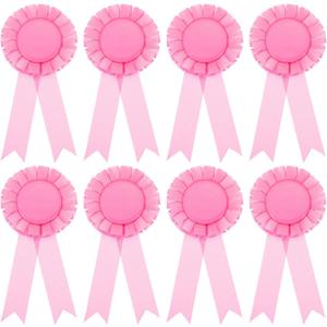 PATIKIL 8Pcs Blank Award Ribbon, 6" x 3" Honorable Participation Badge Ribbons for Competition Sports Event Classroom Prize 1st 2nd 3rd Place Medals, Pink