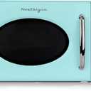 Nostalgia Retro 1000W Microwave Oven 1.1 Cu Ft Capacity  Child Safety Lock, 8 Auto-Cook Settings  Countertop Kitchen Appliance  Aqua