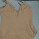 Ellareese Deep V Bodysuit for Women Thong Shapewear Tummy Control Low Back Shapewear for Women (Beige, M)