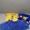 JcHrmers 6 Pcs Blue Cat Costume Include Headband,Tutu Skirt,Bowtie,Fur Tail,Sticker and Glasses for Women Halloween Party Dress Up (Kid) 9-11 Y