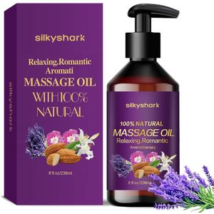 2 x Lavender Massage Oil (8 Fl Oz), Aromatherapy Massage Oil, Lavender Bliss Massage Oil, Natural Relaxation for Mind and Body