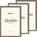 16x24 Picture Frame, Walnut Wood, 3 Pack, Wall for Photos