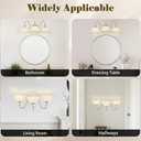 Brushed Nickel 3-Light Bathroom Vanity Light with Floral White Glass Shades, Brushed Nickel Wall Mount Lighting for Bathroom, Dressing Table