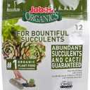 Jobe's Organics Succulent Fertilizer Spikes, Easy Plant Care for Succulent, Cactus, and Aloe Vera Plants, 12 Count (2Pack)
