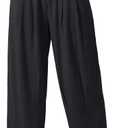 Allimy Women's Summer High Density Ice Cotton Capri Balloon Parachute Hiking Pants (Black, M)