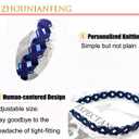 2-in-1 Decorative Hair Clips Non-Slip Grip - Nylon Braid Headbands for Women - Comfortable Accessories for All Types(braided blackMetal navy blue)