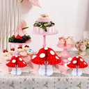 Gyufise 3 Pack Mushroom Shaped Honeycomb Paper Lanterns Mushroom Party Decorations Mushroom Honeycomb Balls Decorations Centerpieces for Birthday Party Garden Room Decor