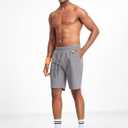 Mens Lounge Shorts with Pockets(Heather Grey,M) (Gray, M)