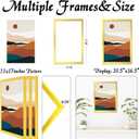 Gold 11x17 Picture Frame Set of 3, High Transparent Frame for 11 By 17 Photo Collage Canvas Poster Size Wall Mount and Tabletop Horizontally Vertically (Gold, 11 x 17 inches)