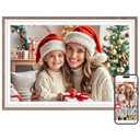 Frameo 10.1" Digital Picture Frame, Smart WiFi Digital Photo Frame with 1280x800 HD IPS Touch Screen 32GB Storage Auto-Rotate Wall Mounted, Share Photos/Videos Remotely(Brown&White)