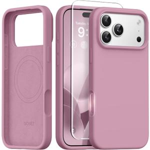 GONEZ Magnetic for iPhone 17 Pro Case, [Compatible with MagSafe] Anti-Scratch Microfiber Lining & Screen Protector, Silicone Camera Control, Shockproof Slim Phone Cover 6.3 inch, Blackcurrant