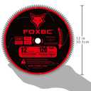 FOXBC 12 Inch Aluminum Cutting Saw Blade, 120T Tooth, TCG with 1-Inch Arbor