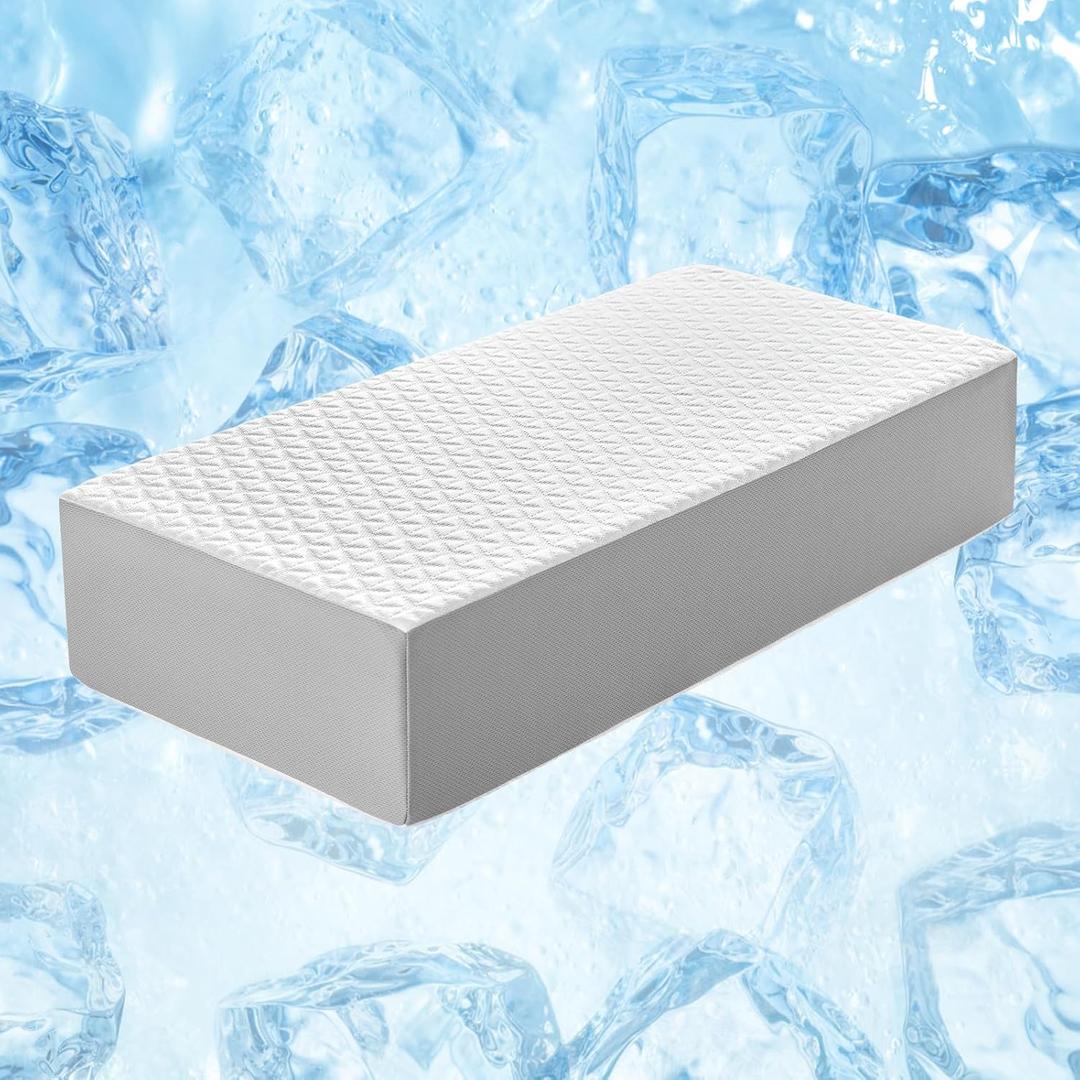 Kehangte Cooling Cube Pillow for Side Sleepers, Square Memory Foam Side Sleeper Pillow Firm Soft Double-Sided Supportive, Support Head Cervical Pillow for Neck Shoulder Pain, 24"x12"x5"