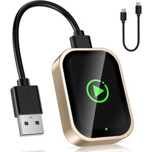 Wireless Carplay Adapter for Apple iPhone, Converts Wired CarPlay to Bluetooth Wireless, Mini Car Play Screen Dongle with USB A/C for Cars 2018+ with Built-in Wired Carplay, Auto-Connect, No Delay