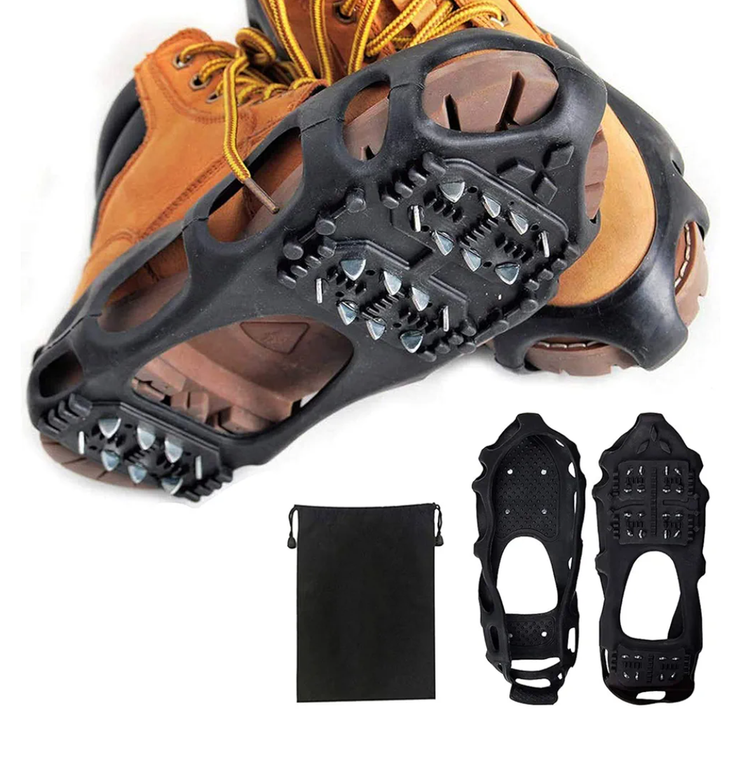 ICE Snow Traction Cleats Crampons Anti-Slip Snow Shoes Cleats Walking on Snow Ice Winter Walking Boots Cleats for Men Women, Size: Medium (5.5-7men/7-8.5women)
