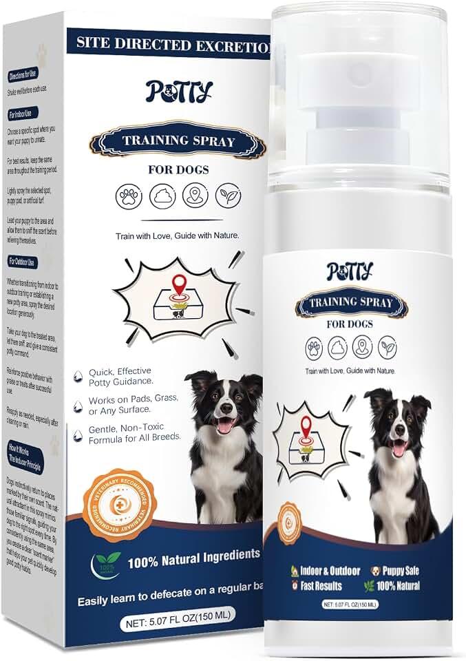 Potty Training Spray for Dogs, Go Here Dog Potty Training Spray & Dog Pee Spray, Puppy Potty Training Aid for Housebreaking, Natural Indoor & Outdoor Use, 5.07 Fl OZ-Blue