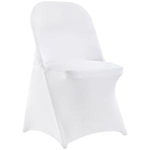 VEVOR White Stretch Spandex Chair Covers, Folding Kitchen Chairs Cover, Universal Washable Slipcovers Protector, Removable Chair Seat Covers, for Wedding Party Dining Room Banquet Event, Pack of 1