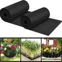 Riare 16x80 Inch Black Felt Planter Liner Roll- 2 Rolls Non-Woven Fabric Planter Liner for Outdoor Plants, Coco Liner Roll Alternative Basket Planter Liner for Planters Hanging Basket Window Box