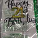 21st Birthday Cake Topper, Happy 21st Birthday Cake Topper, 21 Cake Topper for Him or Her, Black and Gold Glitter Cake Decoration for 21st Birthday Decorations, Men Women Adult Birthday Party Decor